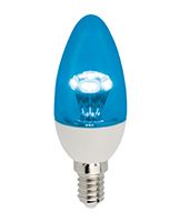 Светодиодная лампа Ecola свеча LED 3W E14 (прозрачная) искристая пирамида синяя