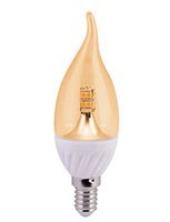 Светодиодная лампа Ecola свеча на ветру LED 4W E14 (керамика) прозрачная искристая точка золотистая