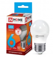 Светодиодная лампа IN HOME Vision Care шар LED 6W G45 E27 (матовая) 4000K