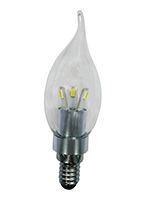 Светодиодная лампа Ecola свеча на ветру LED 3,3W E14 прозрачный искристый трилистник 4000K
