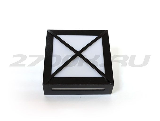 Ecola GX53 LED 3083W светильник накладной IP65 матовый Квадрат с 
решеткой металл. 
1*GX53 Черный 136x136x55