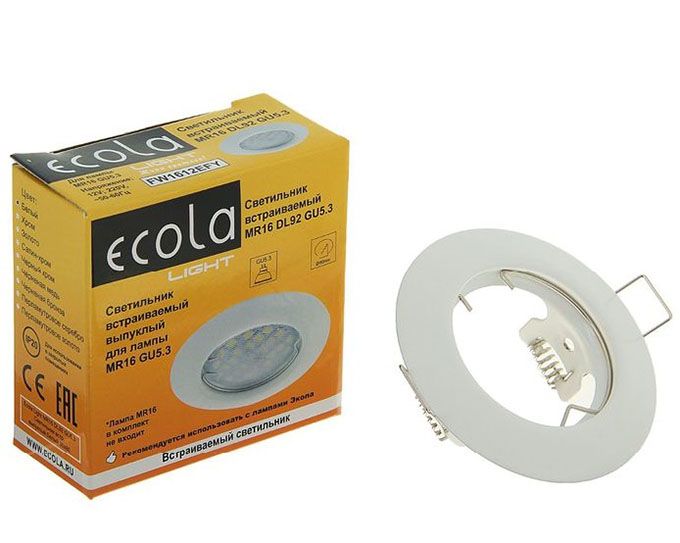 Встраиваемый точечный светильник Ecola Light MR16 DL92 GU5.3 выпуклый белый