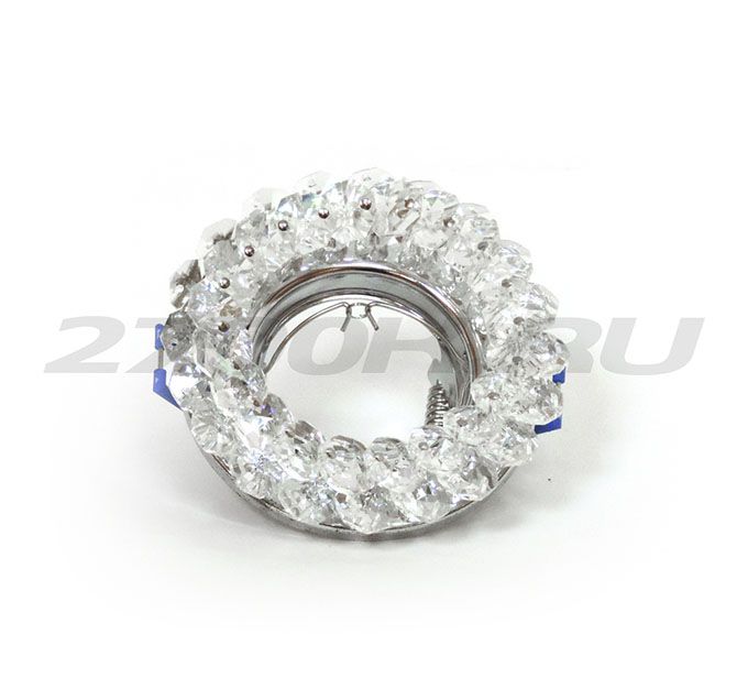 Ecola Light MR16 CD4141 GU5.3 Светильник встр. круглый с хрусталиками 
Прозрачный/
Хром 50x90