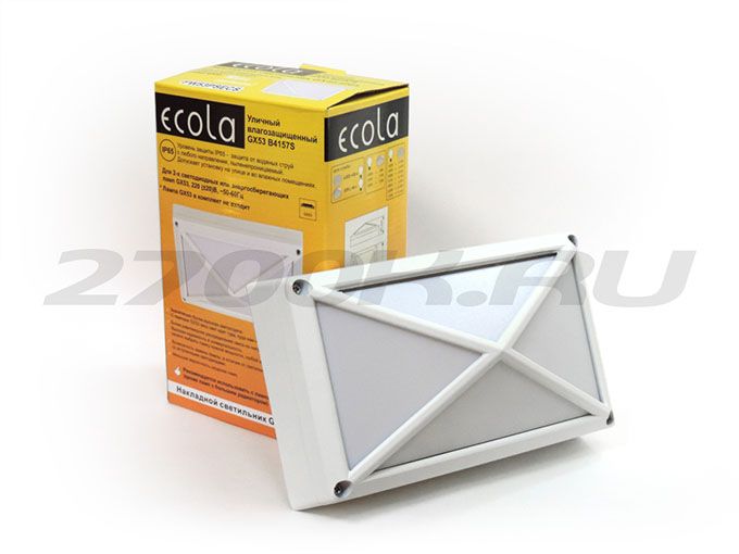 Уличный светильник Ecola GX53x2 IP65 накладной прямоугольник-пирамида 
белый