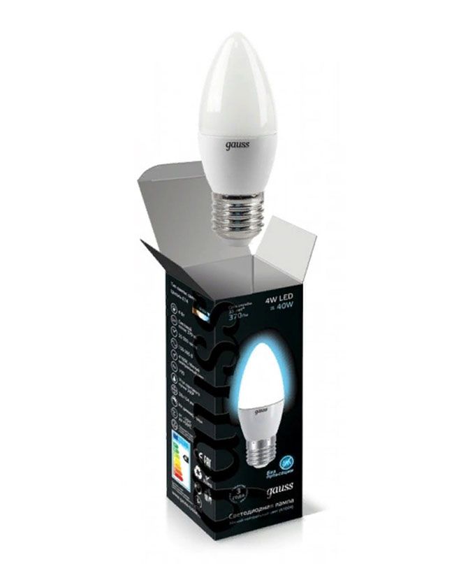 Светодиодная лампа Gauss свеча LED 4W E27 4100К