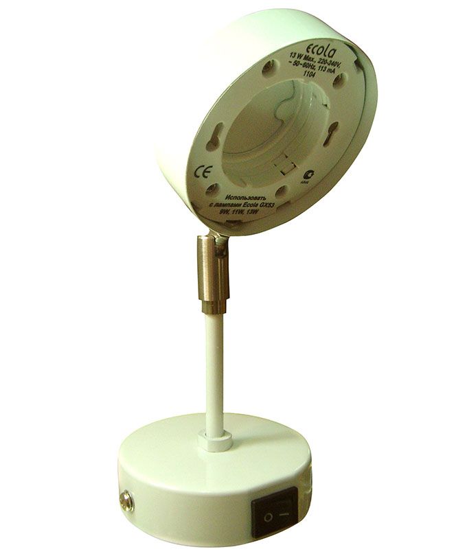 Поворотный светильник Ecola GX53 FT4173 на среднем кронштейне белый