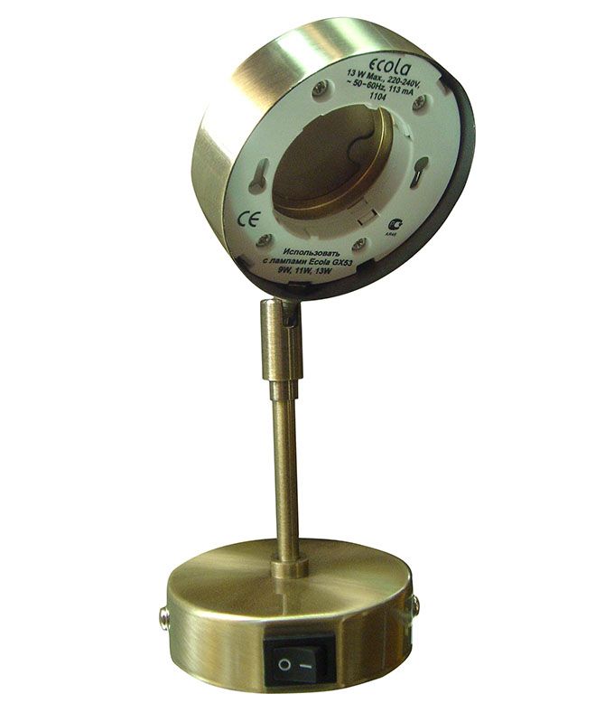 Поворотный светильник Ecola GX53 FT4173 на среднем кронштейне черненая бронза