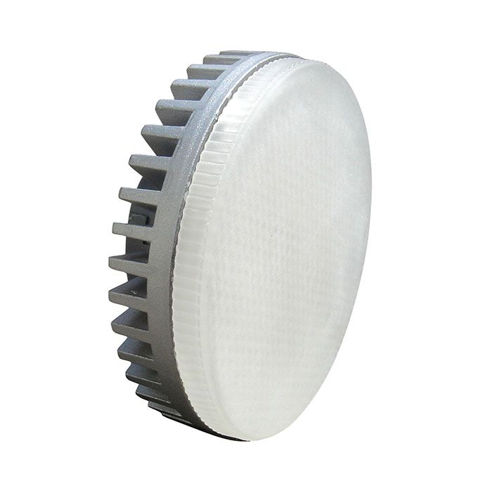 Светодиодная лампа Ecola в форме таблетки GX53 LED Premium 10W (матовая) алюминий 2800K