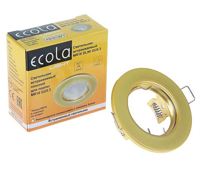 Встраиваемый точечный светильник Ecola Light MR16 DL90 GU5.3 плоский
перламутровое золото