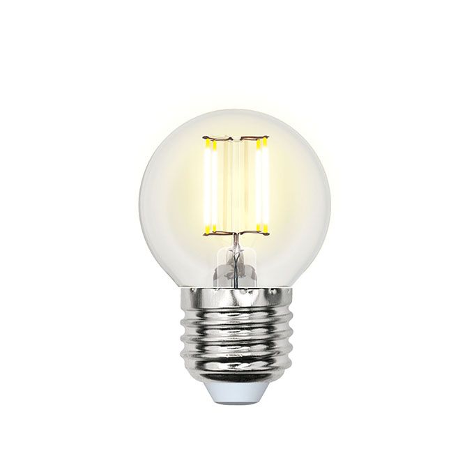 Светодиодная лампа Uniel Sky в форме шара LED 6W G45 E27 3000K 
(прозрачная)