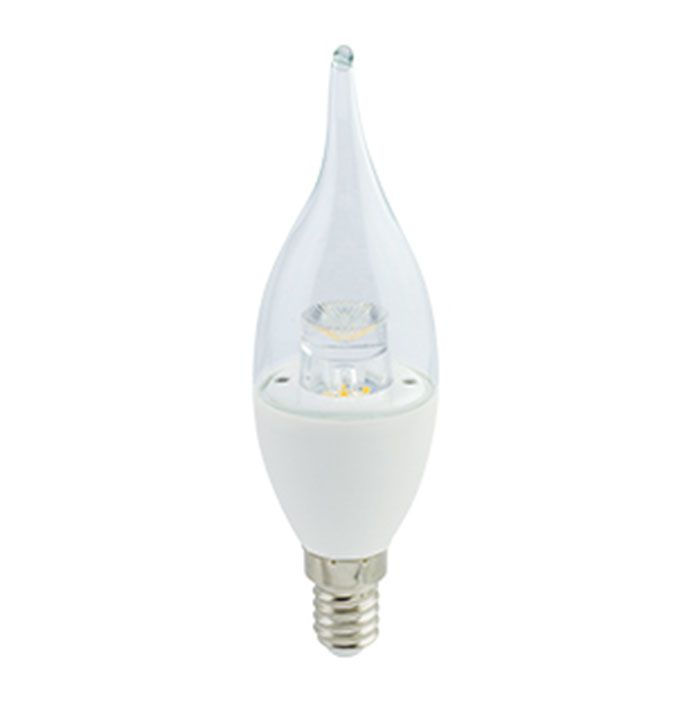 Светодиодная лампа Ecola свеча на ветру LED Premium 7W E14 прозрачная с 
линзой 4000K