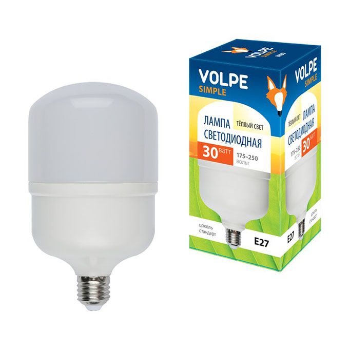 Светодиодная лампа Volpe Simple высокой мощности LED 30W M80 E27 (матовое стекло) 3000K