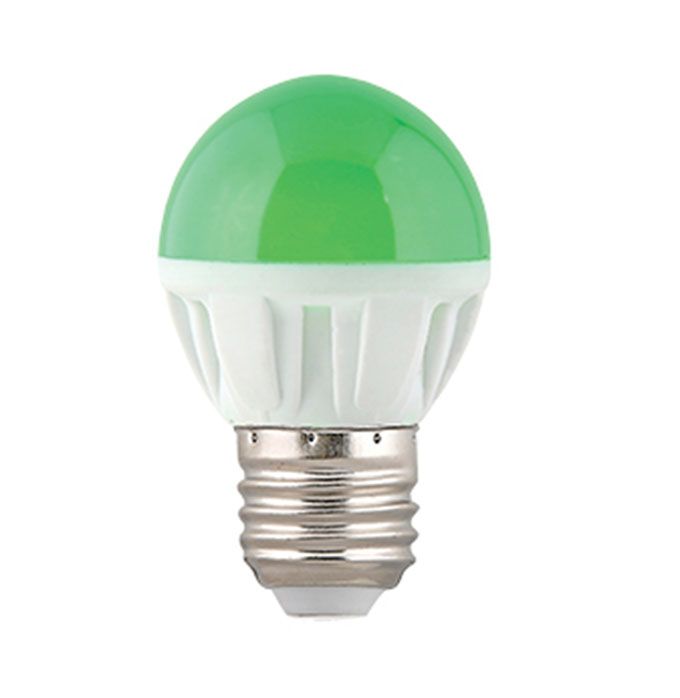 Светодиодная лампа Ecola color в форме шара LED 4W E27 зеленый матовая 
колба