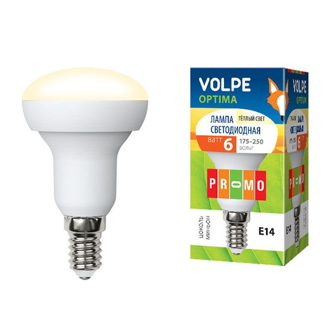 Светодиодная лампа Volpe Optima R50 LED 6W E14 (матовое стекло) 3000K