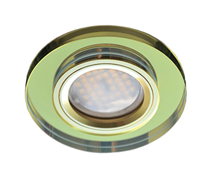Встраиваемый светильник Ecola MR16 DL1650 GU5.3 Glass золото с золотой круглой вкладкой