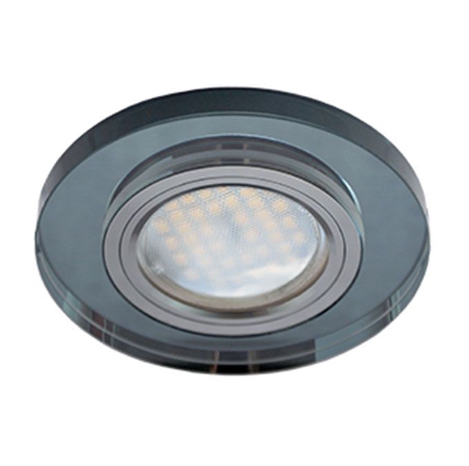Встраиваемый светильник Ecola MR16 DL1650 GU5.3 Glass черный хром с круглой черной вкладкой