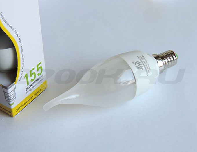 Светодиодная лампа ASD Standard свеча на ветру LED 5W E14 (матовая) 3000K