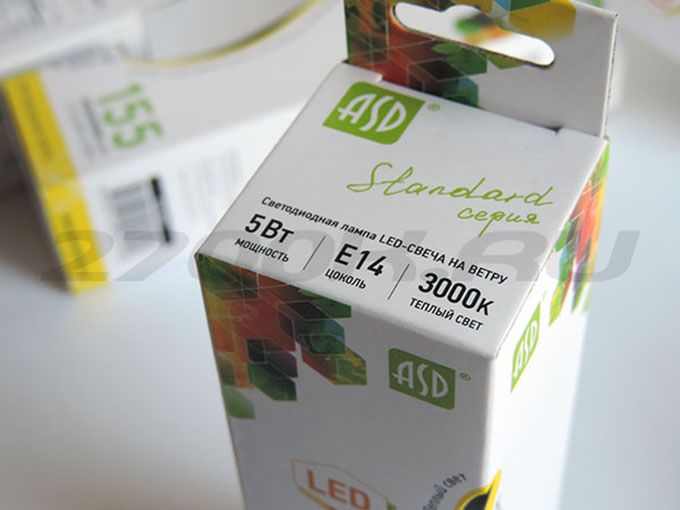 Светодиодная лампа ASD Standard свеча на ветру LED 5W E14 (матовая) 3000K