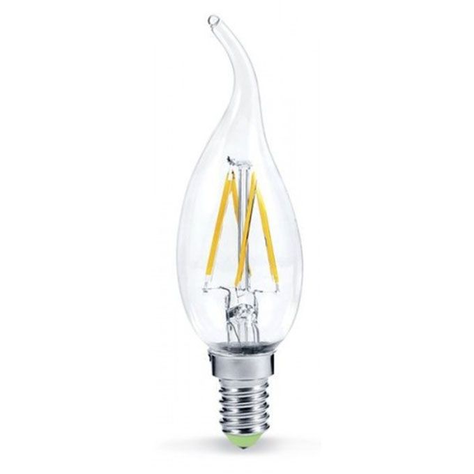 Светодиодная лампа ASD Premium в форме свечи на ветру LED 7W CW37 
E14 3000K (прозрачная)