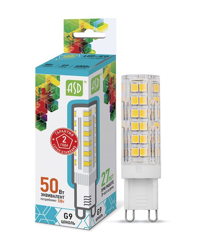 Светодиодная лампа ASD Standard JCD с цоколем G9 LED 5W 4000K