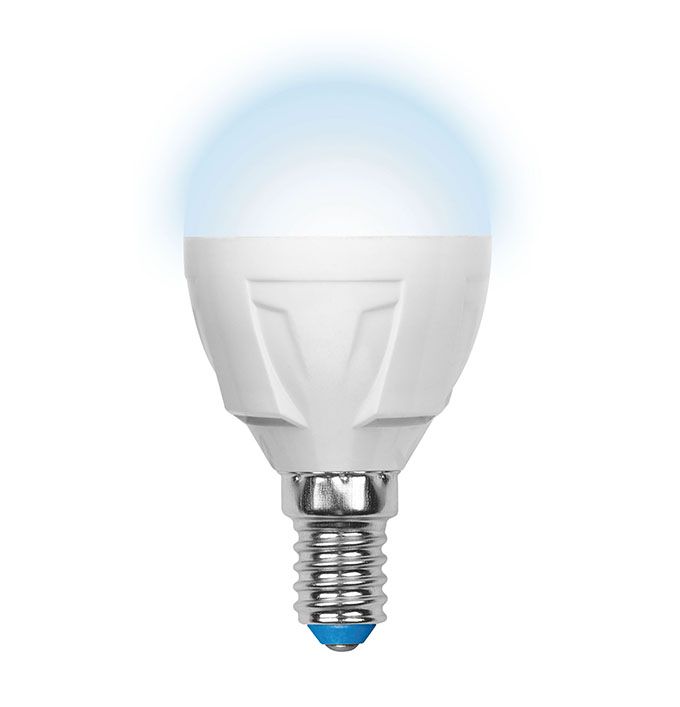 Светодиодная лампа Uniel Palazzo в форме шара LED 7W G45 E14 (матовая) 4500K