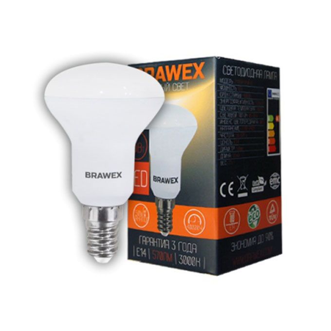 Светодиодная лампа BRAWEX Premium R50 LED E14 6W 3000K