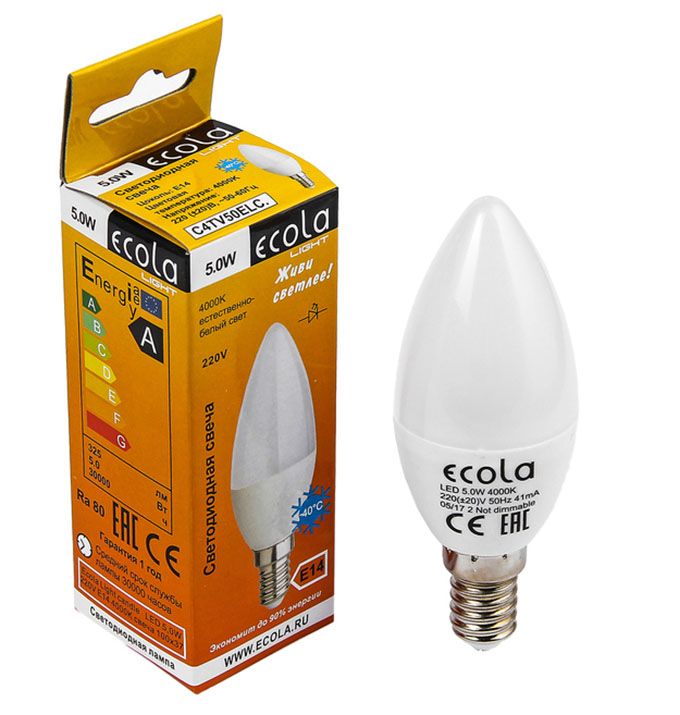 Светодиодная лампа Ecola Light свеча LED 5W E14 4000K