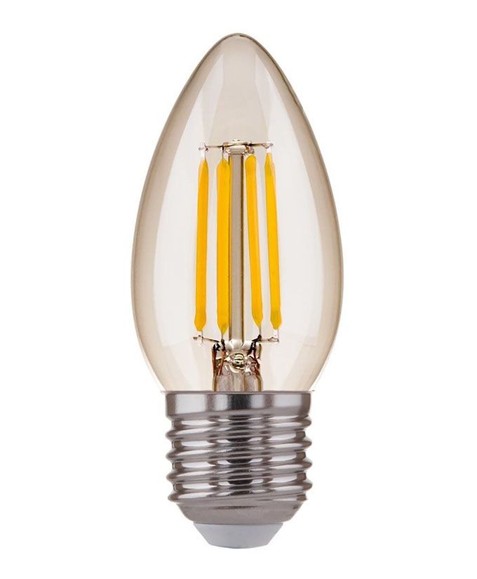 Светодиодная лампа Ecola в форме свечи LED 5W E27 (прозрачная) с нитевым излучателем 4000K