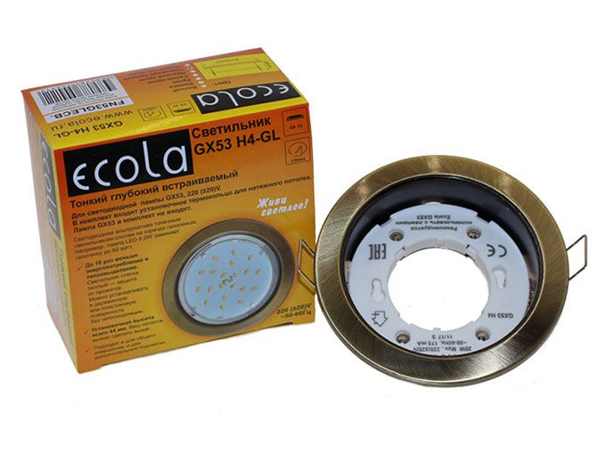 Встраиваемый глубокий светильник Ecola GX53 H4-GL черненая бронза