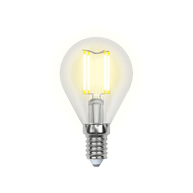 Светодиодная лампа Uniel Sky в форме шара LED 6W G45 E14 4000K (прозрачная) с нитевым излучателем