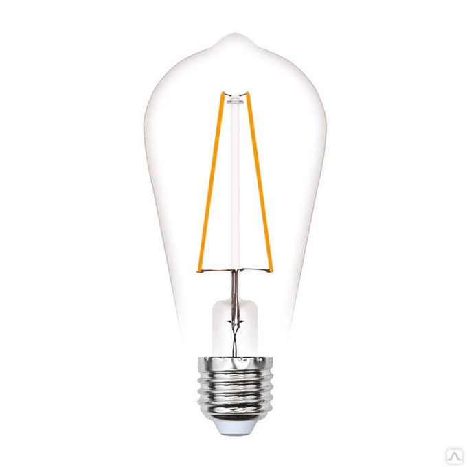 Светодиодная лампа Uniel Vintage в форме конуса LED 4W ST64 E27 золотистая с нитевым излучателем