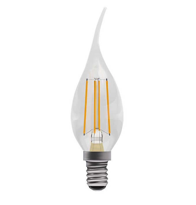 Светодиодная лампа Ecola в форме свечи на ветру LED Premium 6W E14 (прозрачная) с нитевым излучателем 2700K