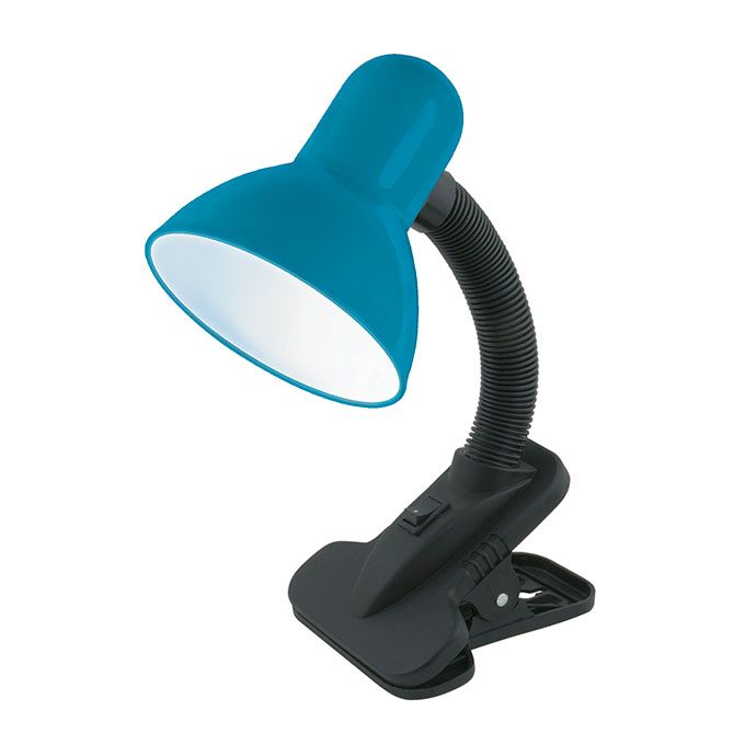 Настольная лампа Uniel Universal TLI-222 с прищепкой голубой (без упаковки)