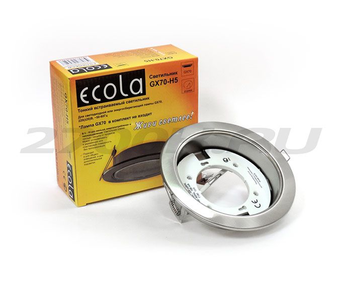 Энергосберегающий светильник Ecola GX70-H5 встраиваемый без рефлектора 
сатин-
хром