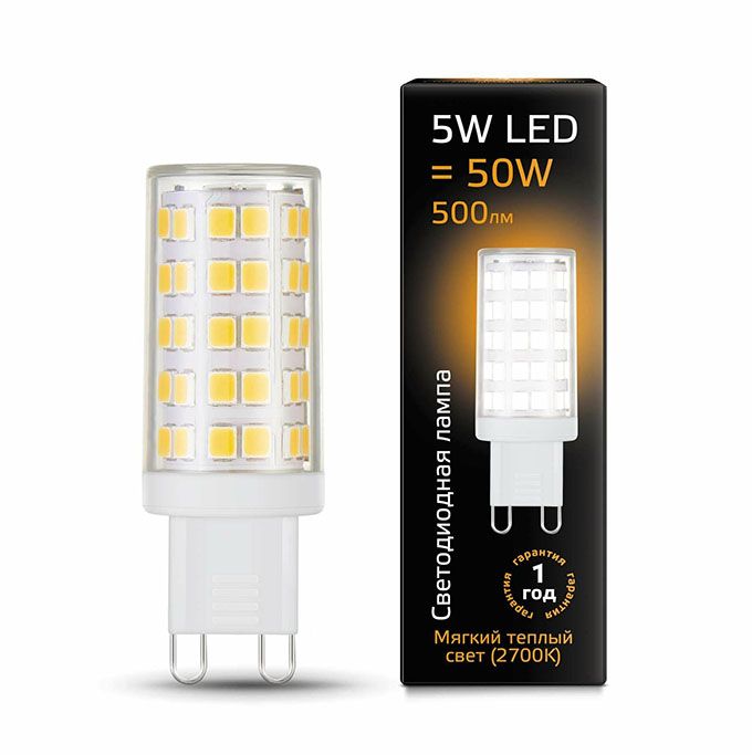 Светодиодная капсульная лампа Gauss G9 LED 5W (керамика) 2700K