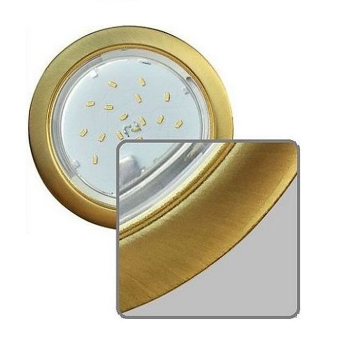 Встраиваемый потолочный светильник Ecola GX53 H4 шлифованное золото