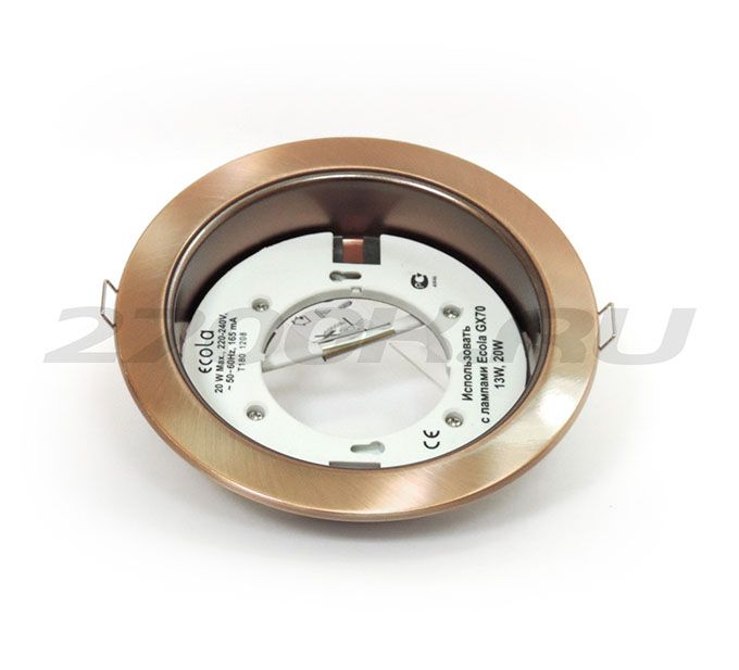 Ecola GX70 H5 светильник встраив. без рефл. Черненая медь 53x151