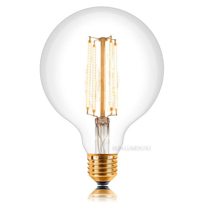 Диммируемая светодиодная ретро лампа Sun-Lumen LED 4W G125 2C4 E27 (прозрачная) 1800K