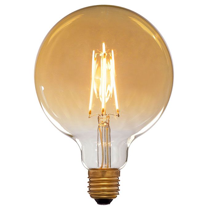 Диммируемая светодиодная ретро лампа Sun-Lumen LED 4W G125 2C4 E27 (прозрачная) золотистая 2200K