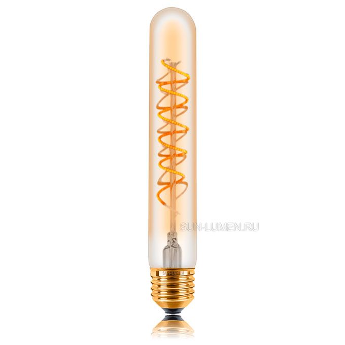 Диммируемая светодиодная ретро лампа Sun-Lumen LED 4W T30-185 E27 (золотистая) 2200K
