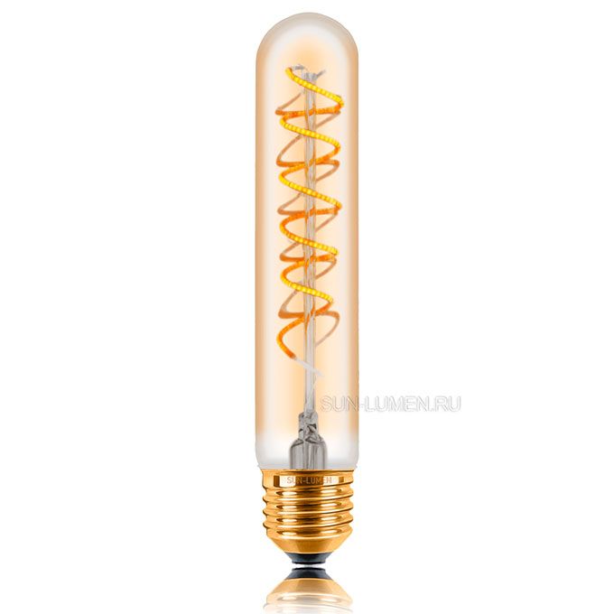 Светодиодная ретро лампа Sun-Lumen LED 5W T30-150 E27 (золотистая) 2200K
