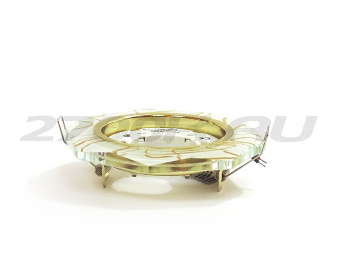 Встраиваемый светильник Ecola GX53 H4 LD5312 Glass золото с подсветкой и восьмиугольной вкладкой золото на белом