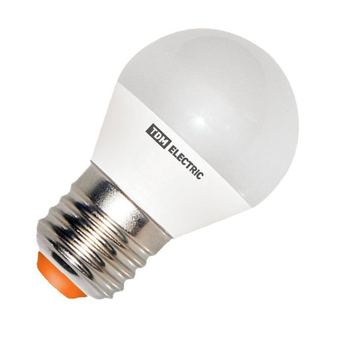Светодиодная лампа TDM шар LED 6W G45 E27 со ступенчатым диммированием (матовая) 3000K