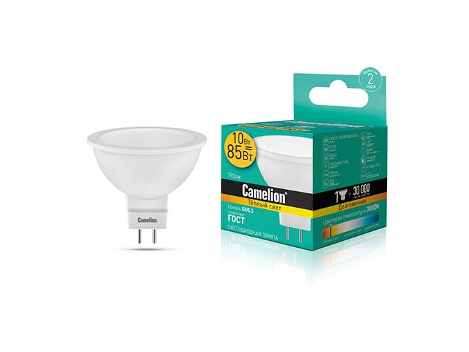 Светодиодная лампа Camelion рефлектор MR16 LED 10W GU5.3 (матовая) 3000K