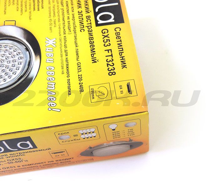 Ecola GX53 FT3238 светильник встр. без рефл. Эллипс хром 41x126x106