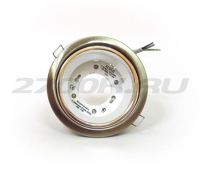 Ecola GX53 H2R Downlight светильник встраив. с рефлектором черненая 
бронза
(antique 
brass) 58x125