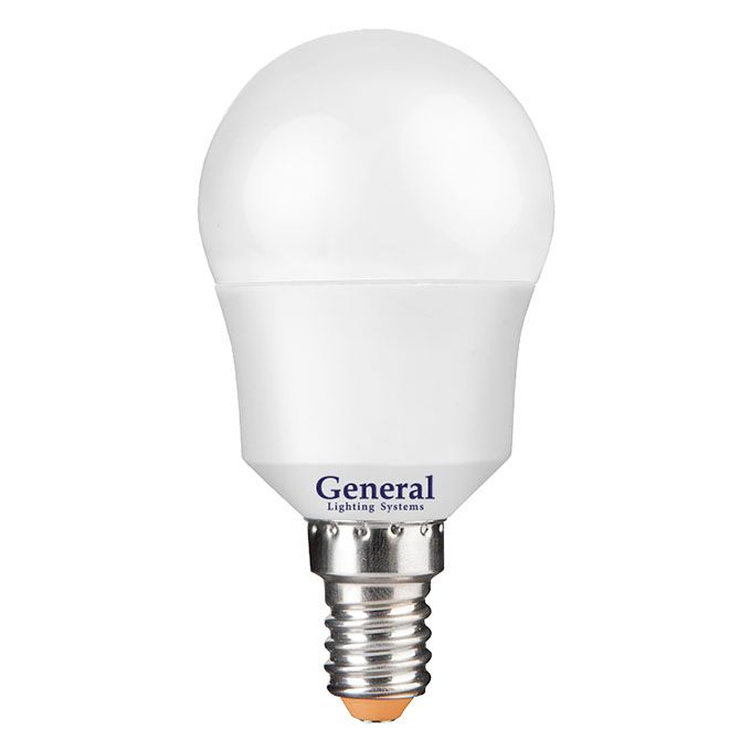 Светодиодная лампа General шар LED 10W G45 E14 (матовая) 2700K