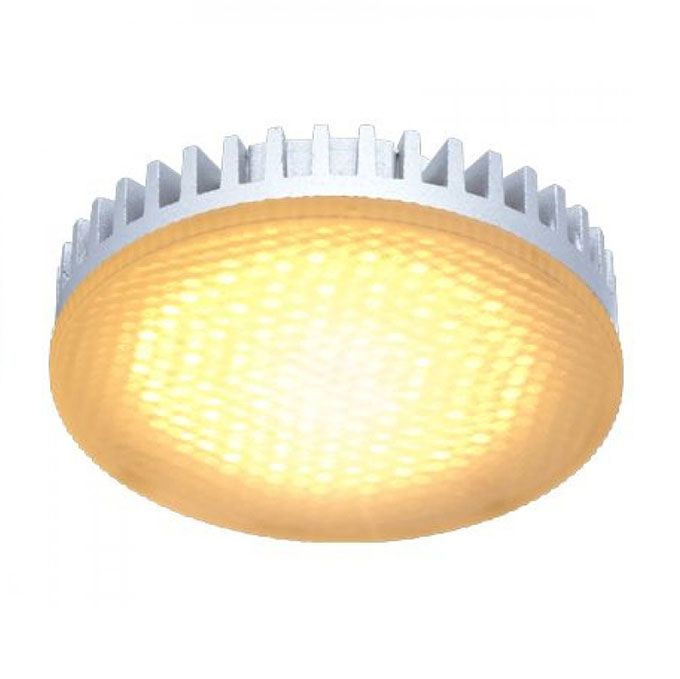 Светодиодная лампа Ecola в форме таблетки GX53 LED 6W (матовая) алюминий золотистая