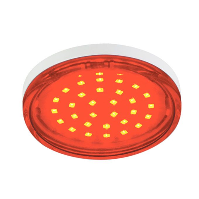 Светодиодная лампа Ecola в форме таблетки GX53 LED 4,4W (прозрачное стекло) красный