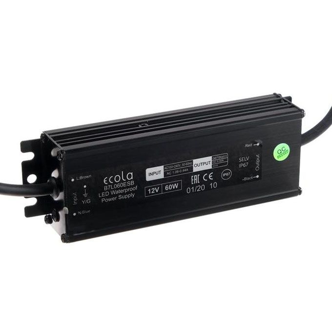 Блок питания Ecola для светодиодной ленты 60W IP67 220V-12V